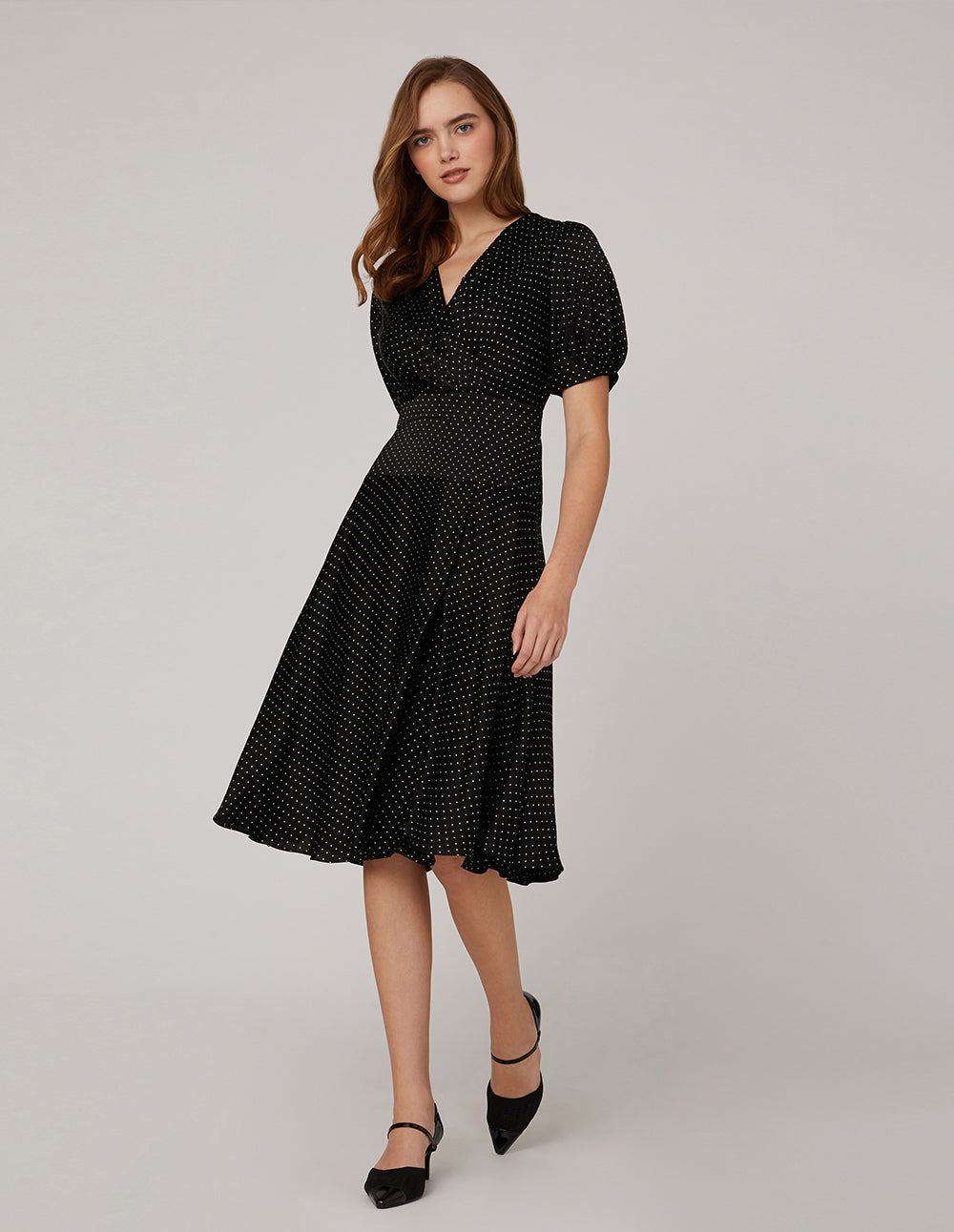 MARYLING V neck polka circle dress