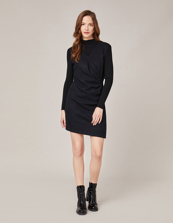 MARYLING V-Neck Knitted Draped Dress