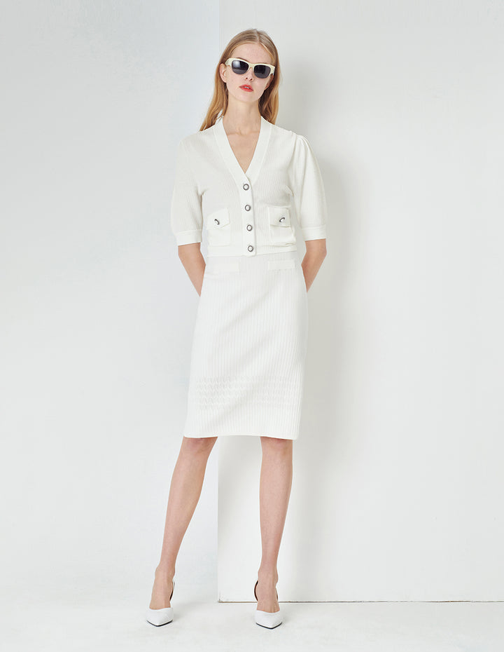 MARYLING Off-White Knit Skirt