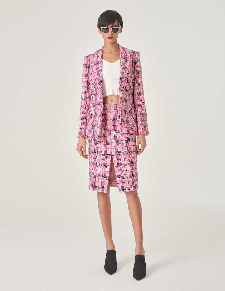 MARYLING Checked Tweed Blazer