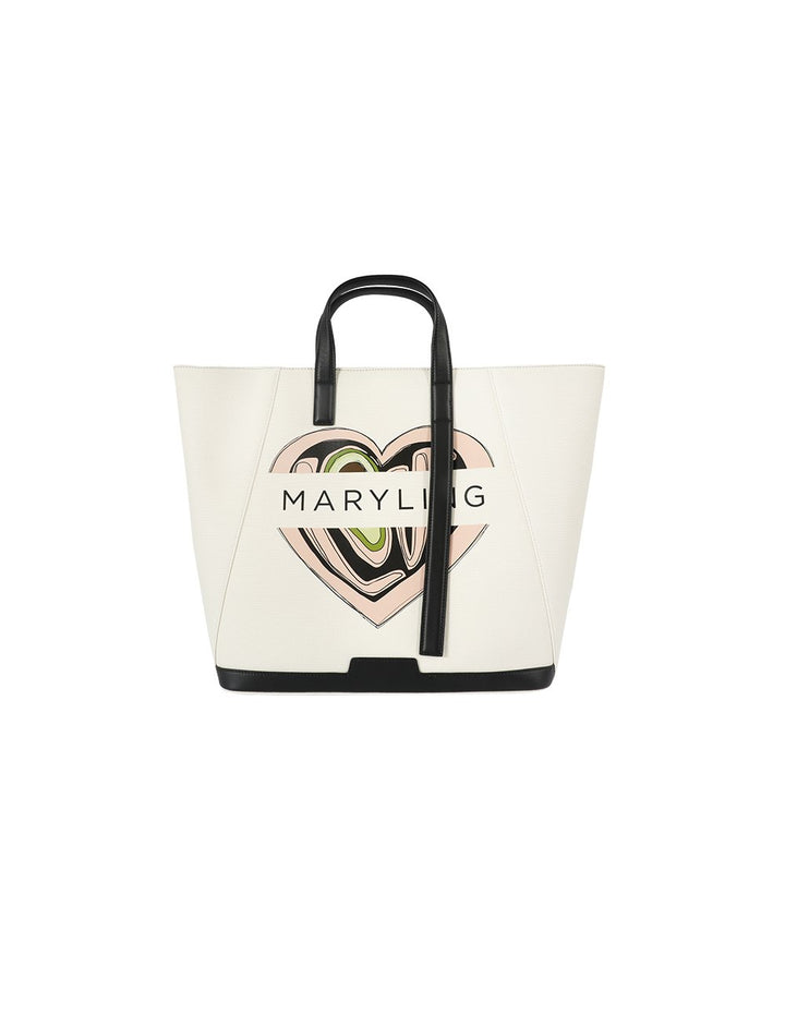 MARYLING Heart Avocado Cabas Triumphed Tote Bag