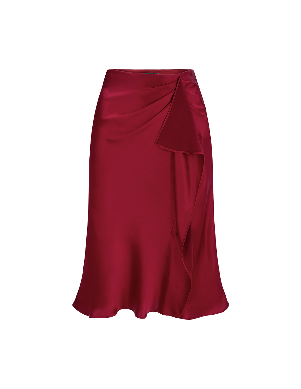 MARYLING Burgundy Ruffle Mermaid Skirt