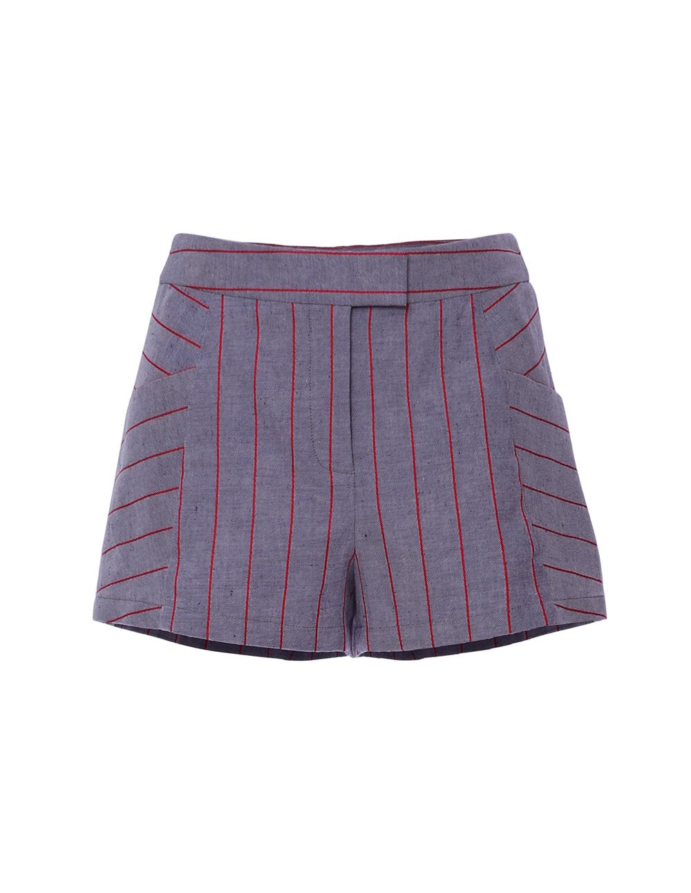 MARYLING Pink Strip Pattern Slim Fit Shorts