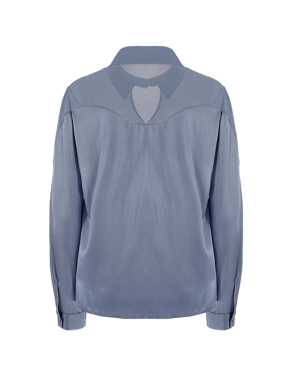 MARYLING SILK GEORGETTE COLLAR LONG SLEEVE SHIRT