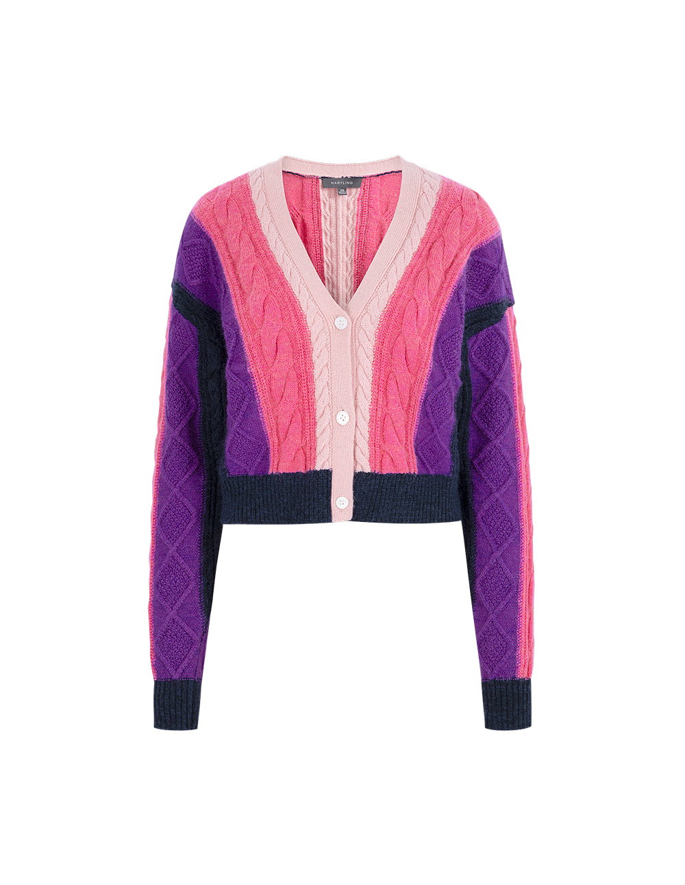 MARYLING Rose Pink Gradient Knitted Cardigan