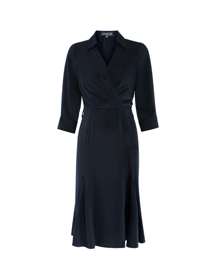 MARYLING Shirt Collar Overlap Dress