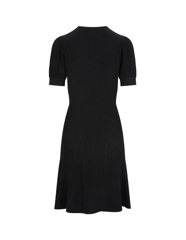 MARYLING Black Knotted Waist Knit Dress