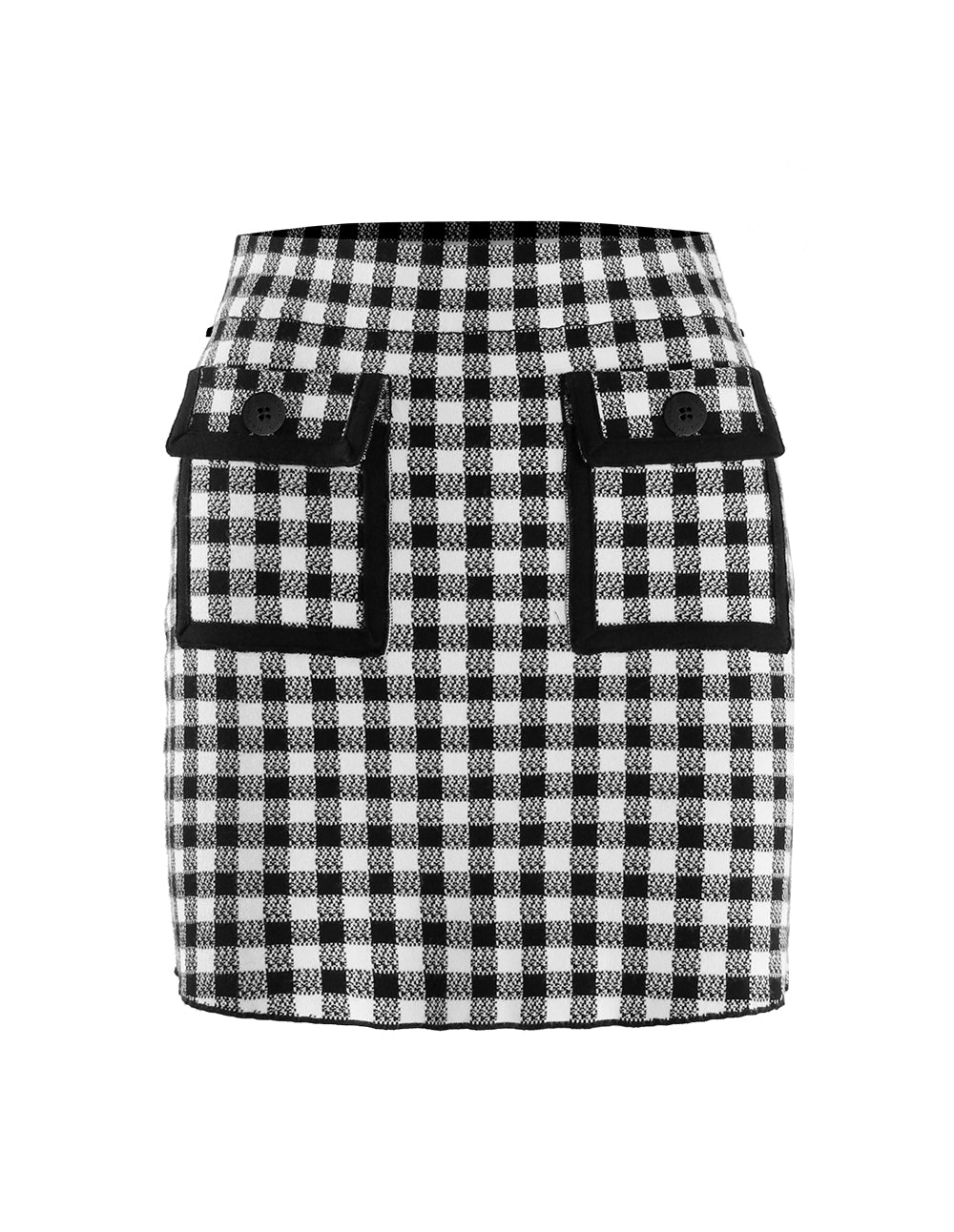 MARYLING CHECK Tassel Trim Jacquard Knitted Skirt