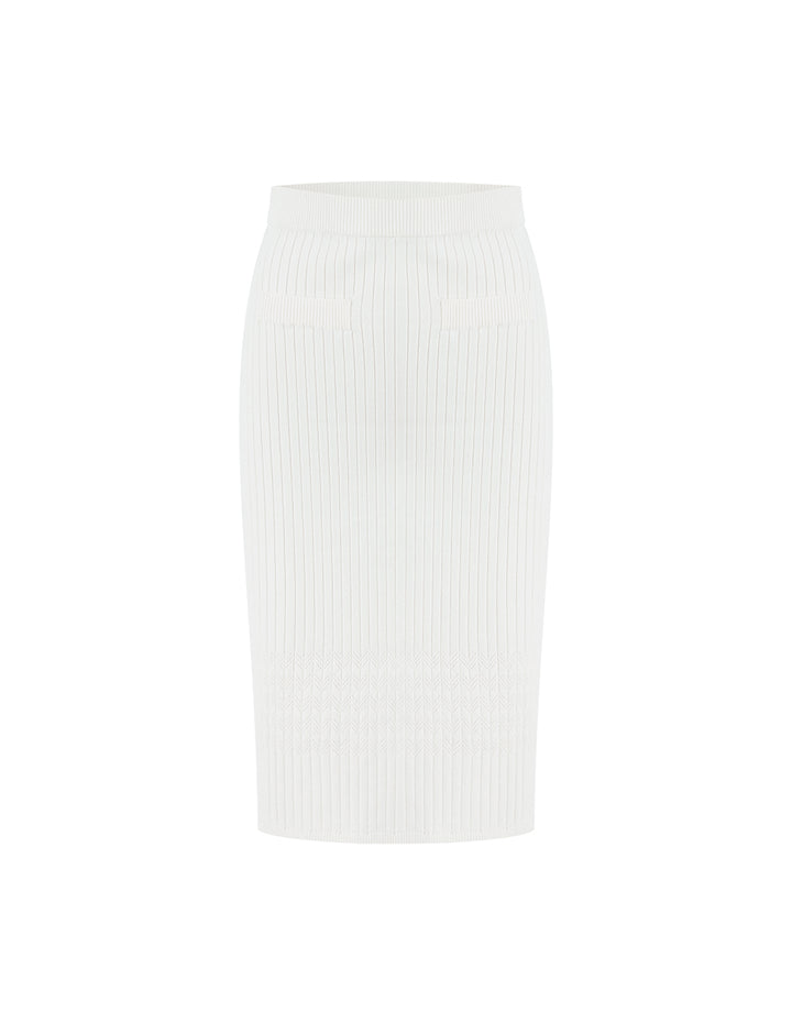 MARYLING Off-White Knit Skirt