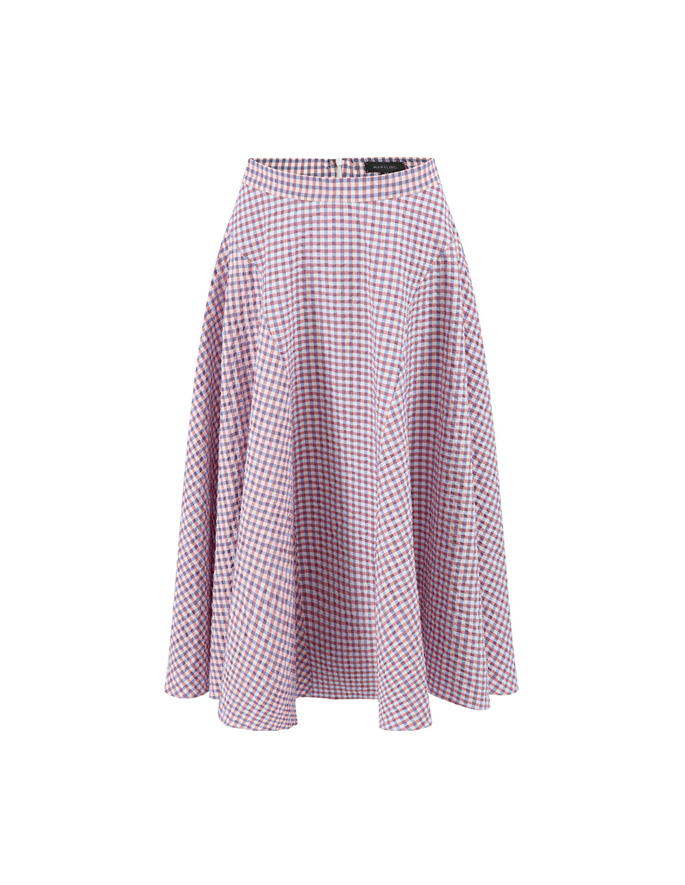 MARYLING Light Purple Small Checkered Detail Swing Skirt