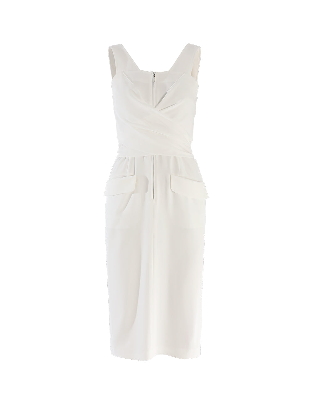 MARYLING Metallic zip overlapping waistband sleeveless dress