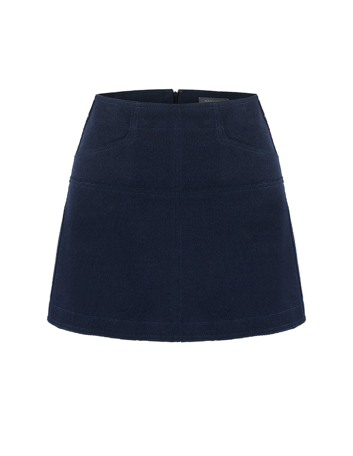 MARYLING STRETCH KNITTED A-LINE MINI SKIRT