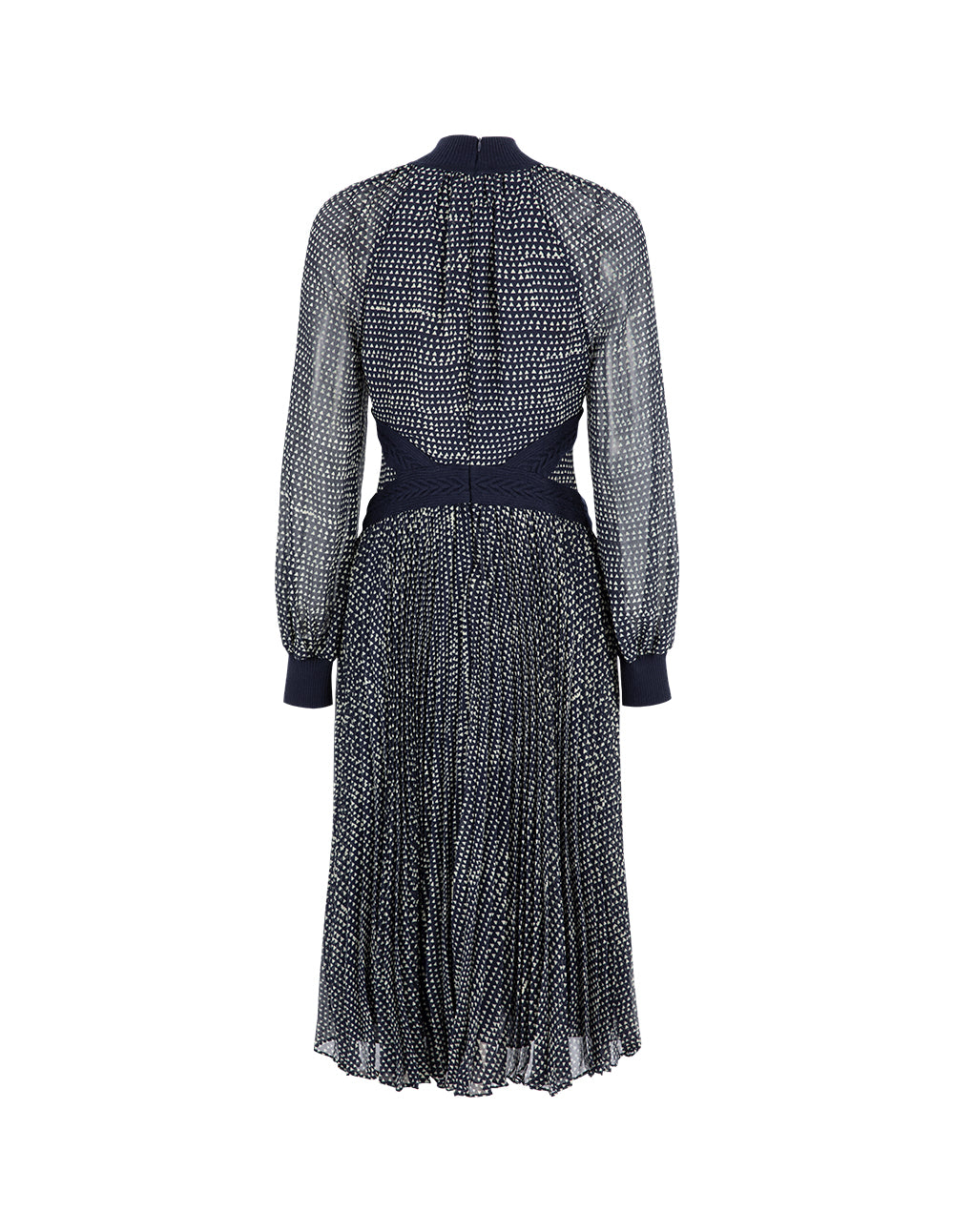 MARYLING Turtleneck Knit Woven Dress