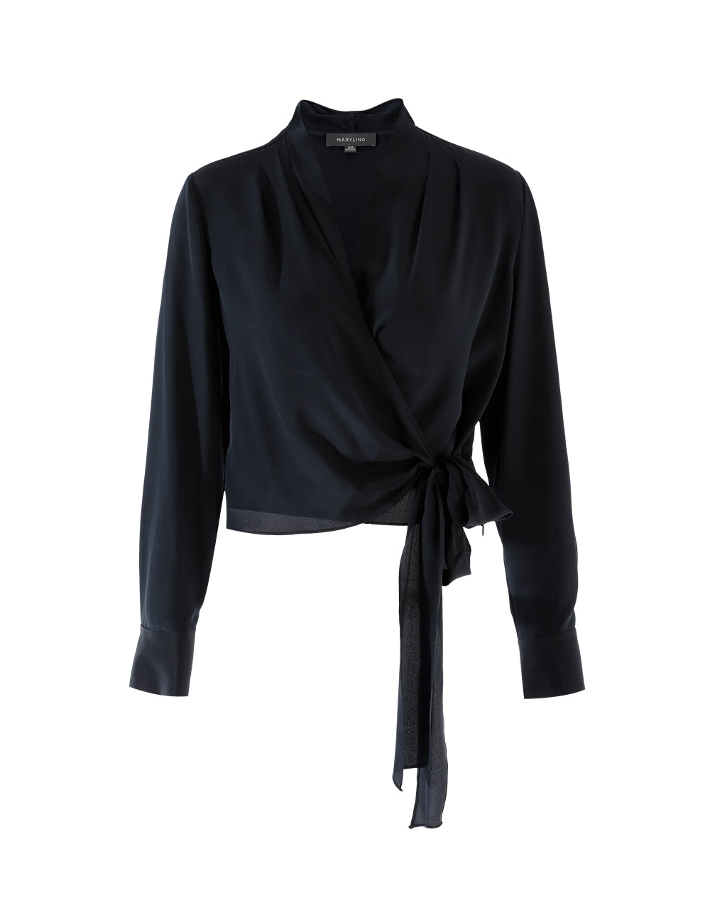 MARYLING Pleated V-neck long sleeved tops