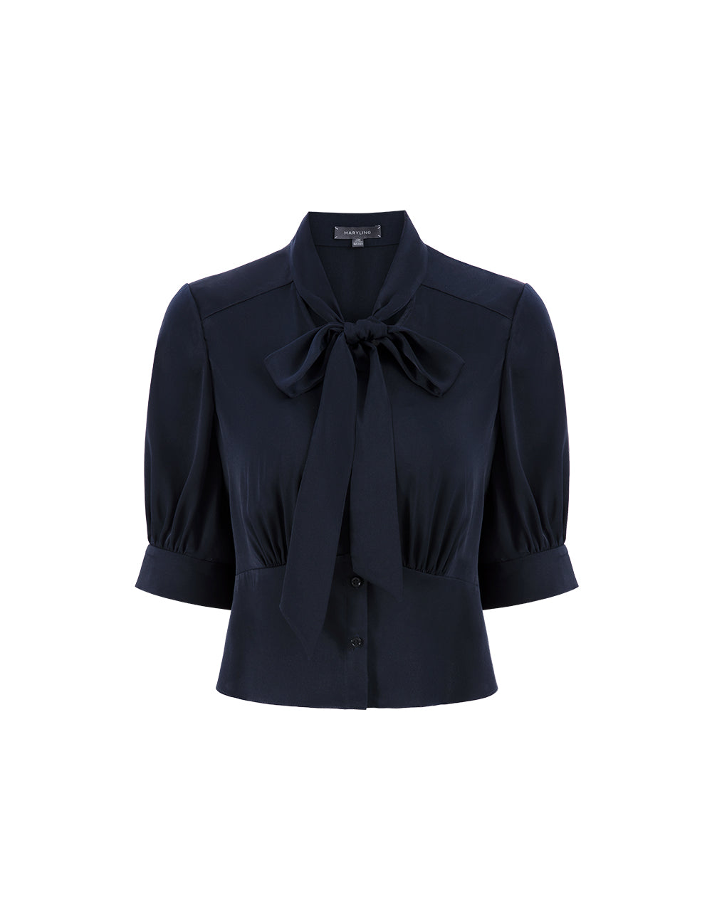 MARYLING Dark Blue Strappy Bow Top