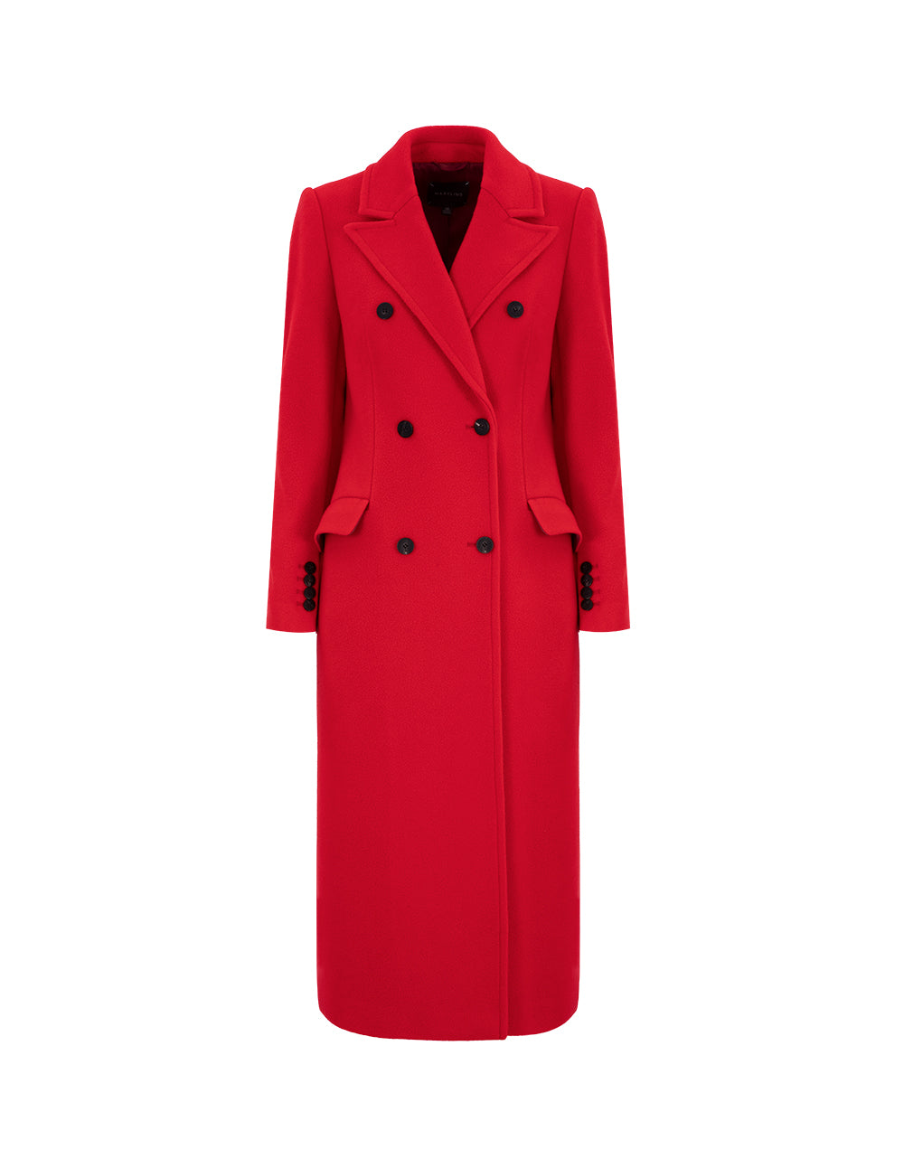 MARYLING Red Peaked Lapel H-Shaped Long Suit Coat