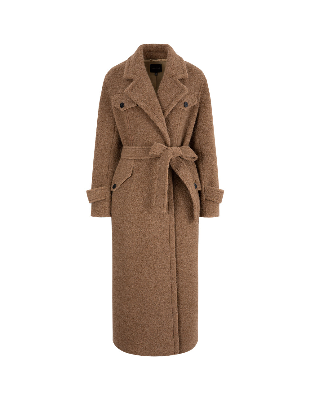 MARYLING Camel Lapel Contrast Button Coat