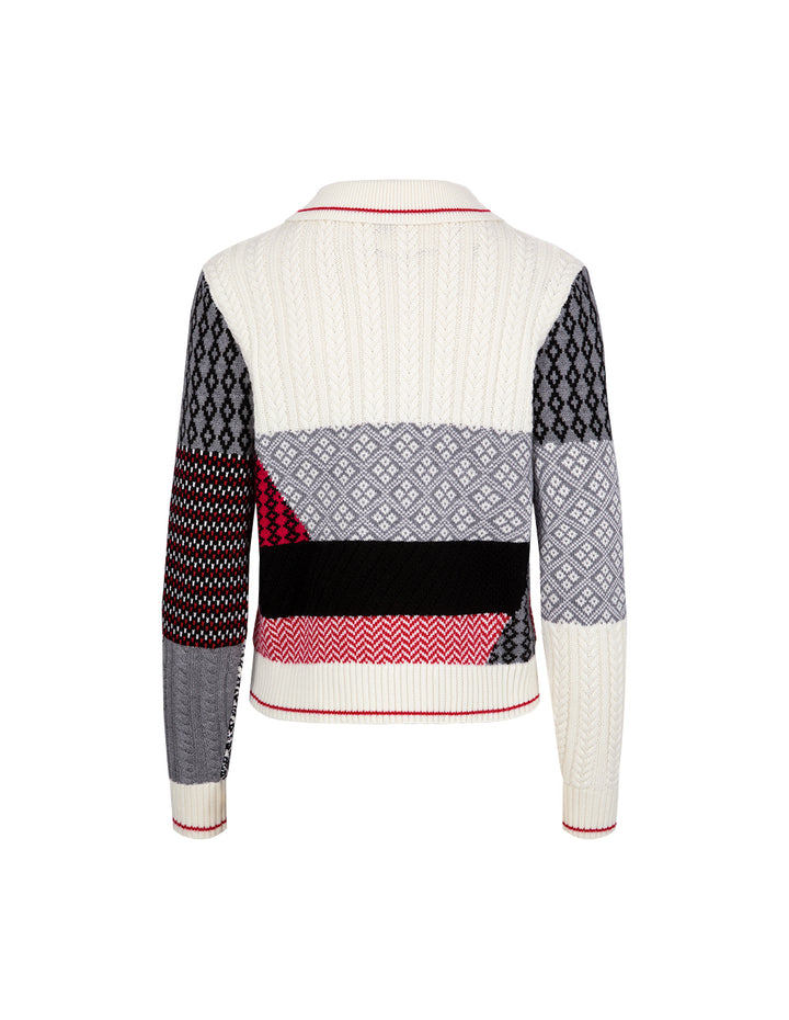 MARYLING Patch Collar Knitted Jumper