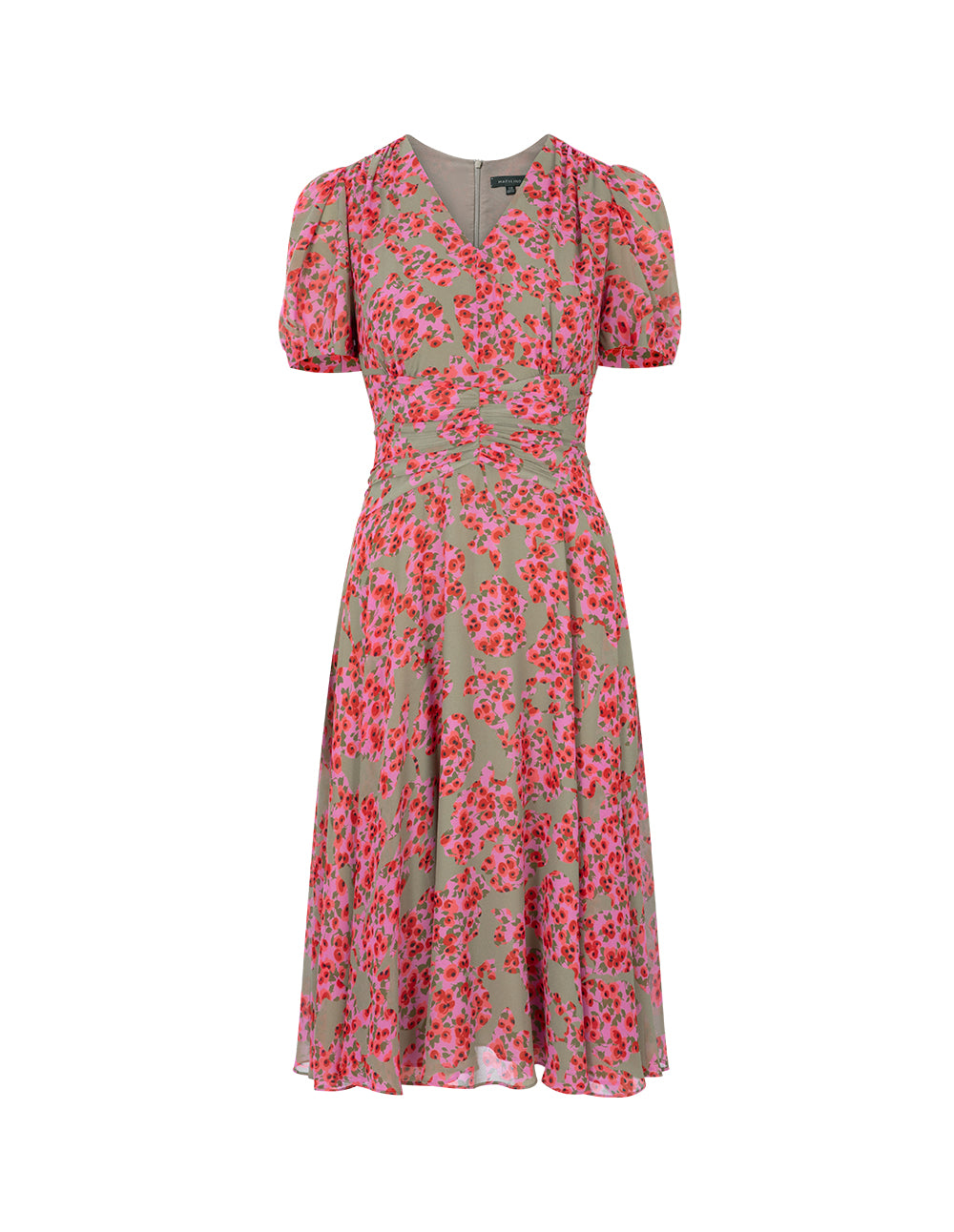 MARYLING V-Neck Bubble Short-Sleeved Dress