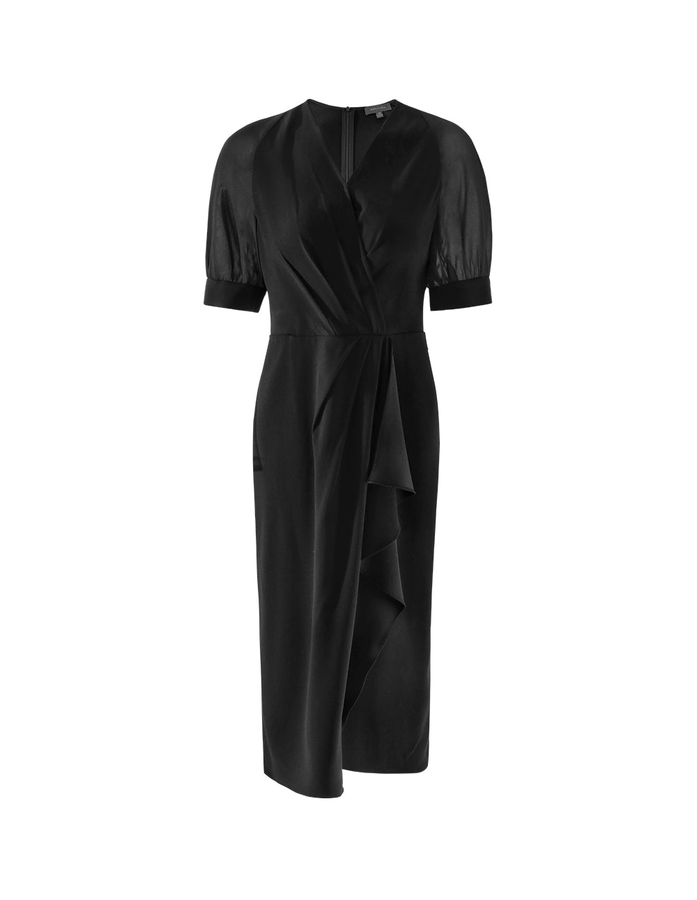 MARYLING Black georgette sleeves dress