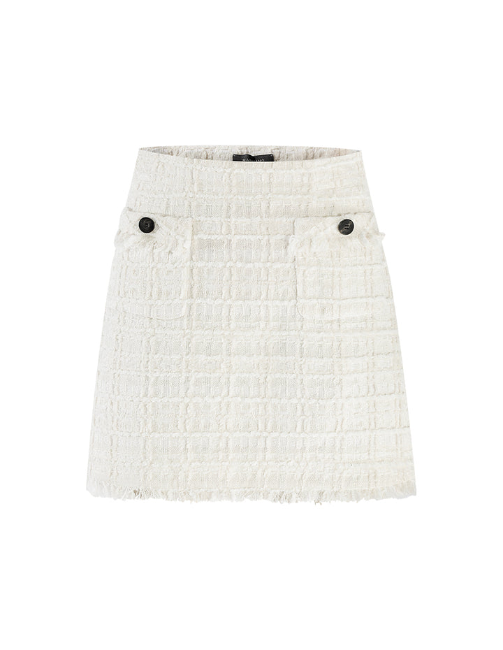 MARYLING Off-white tassel multi-pocket mini skirt