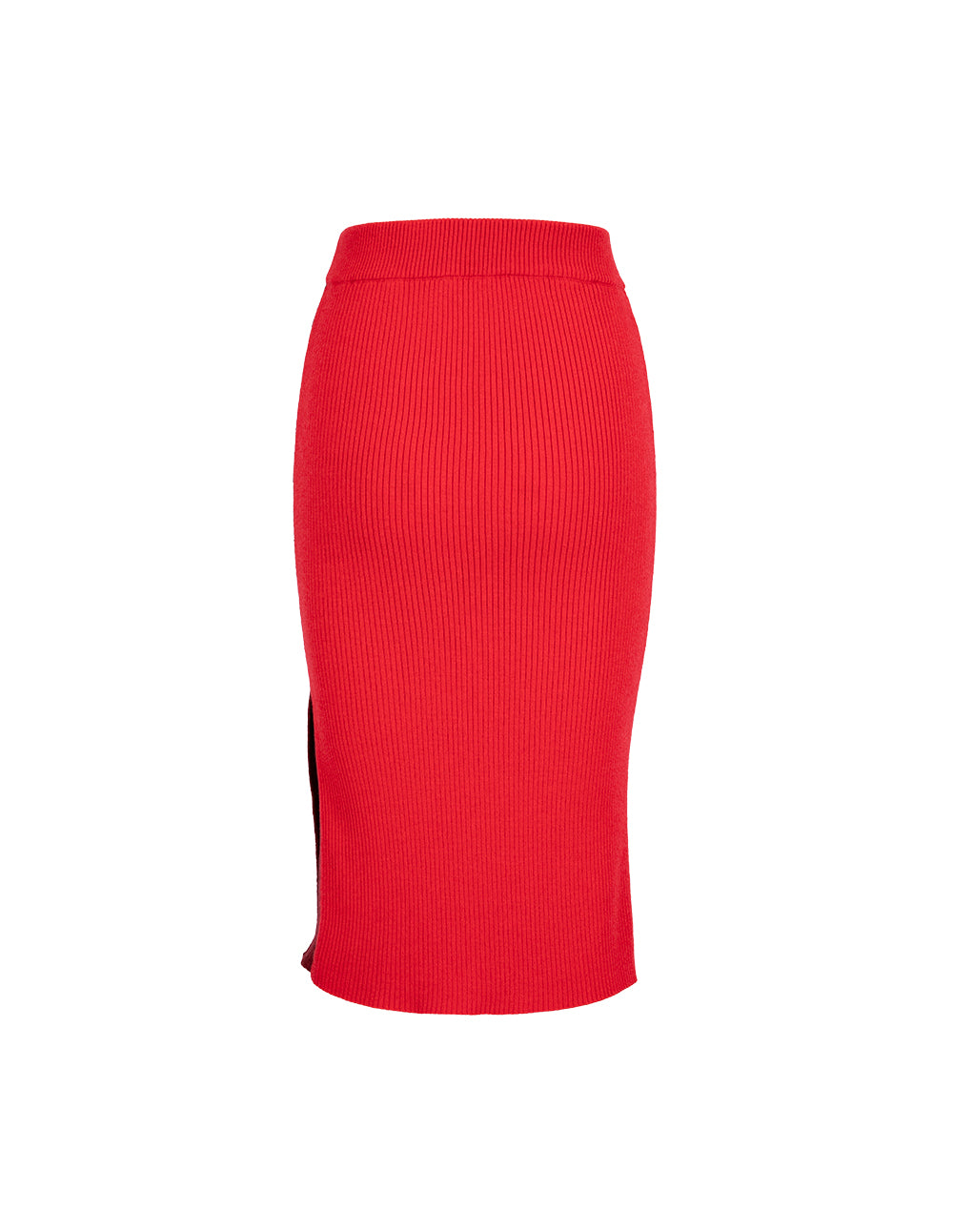 MARYLING Red Slit Knitted Skirt