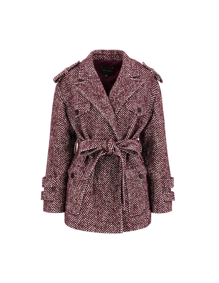 MARYLING Burgundy Lapel Coat