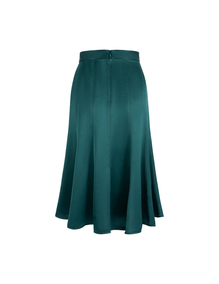 MARYLING Dark Green Tulip Petal Mid Length Skirt