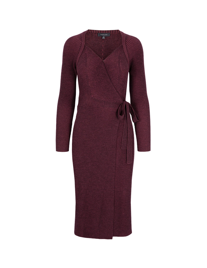 MARYLING Burgundy Knitted Dress