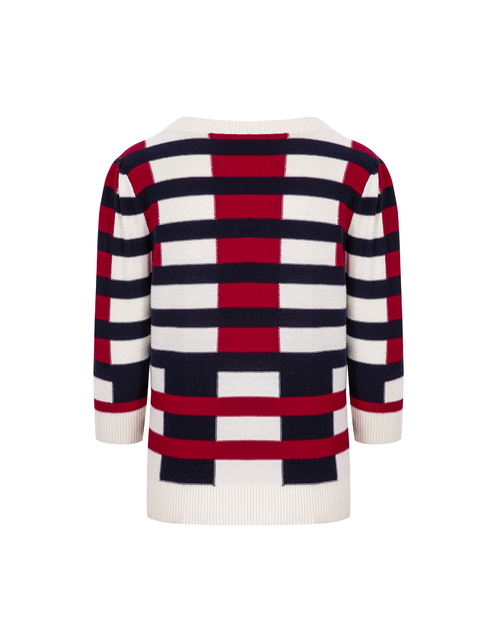 MARYLING Heart-Shaped Collared Wool Jacquard Knitted Top