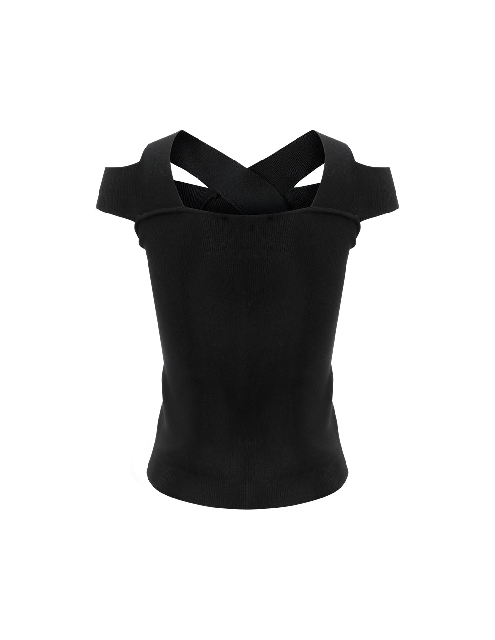 MARYLING Cross-neck off-shoulder slim fit top