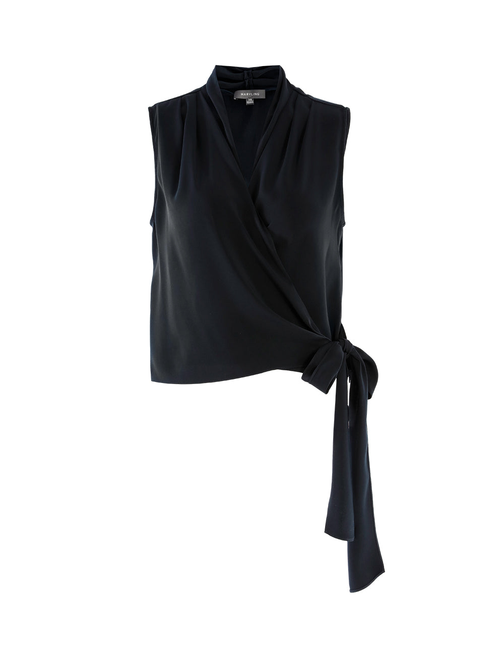 MARYLING Pleated V-Neck Sleeveless Top