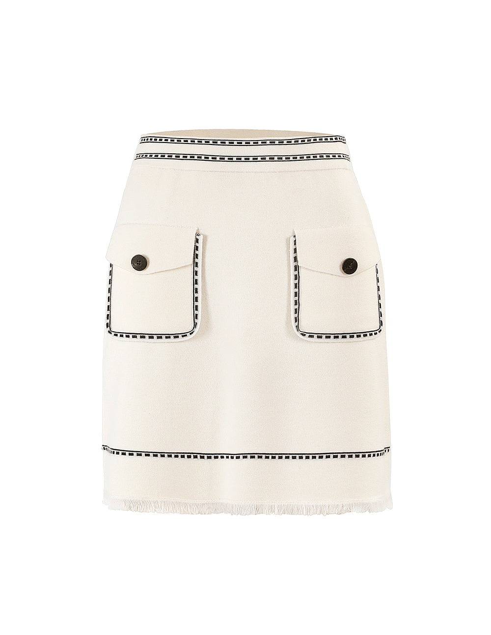 MARYLING CONTRAST STICTHING KNITTED SKIRT
