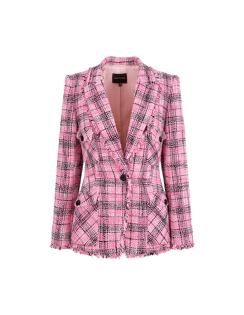 MARYLING Checked Tweed Blazer
