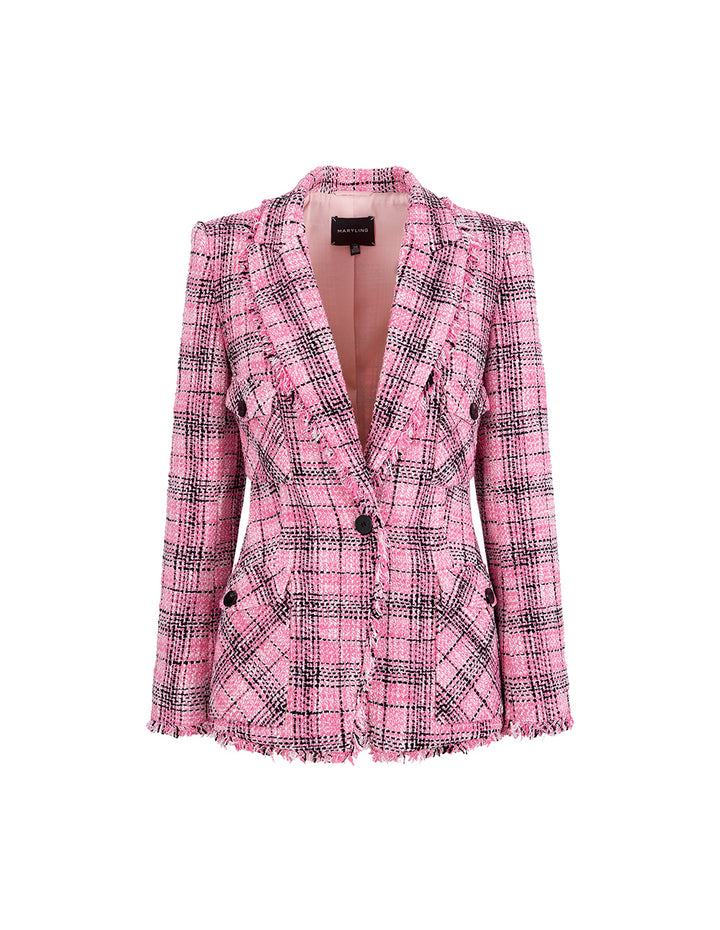 MARYLING Checked Tweed Blazer