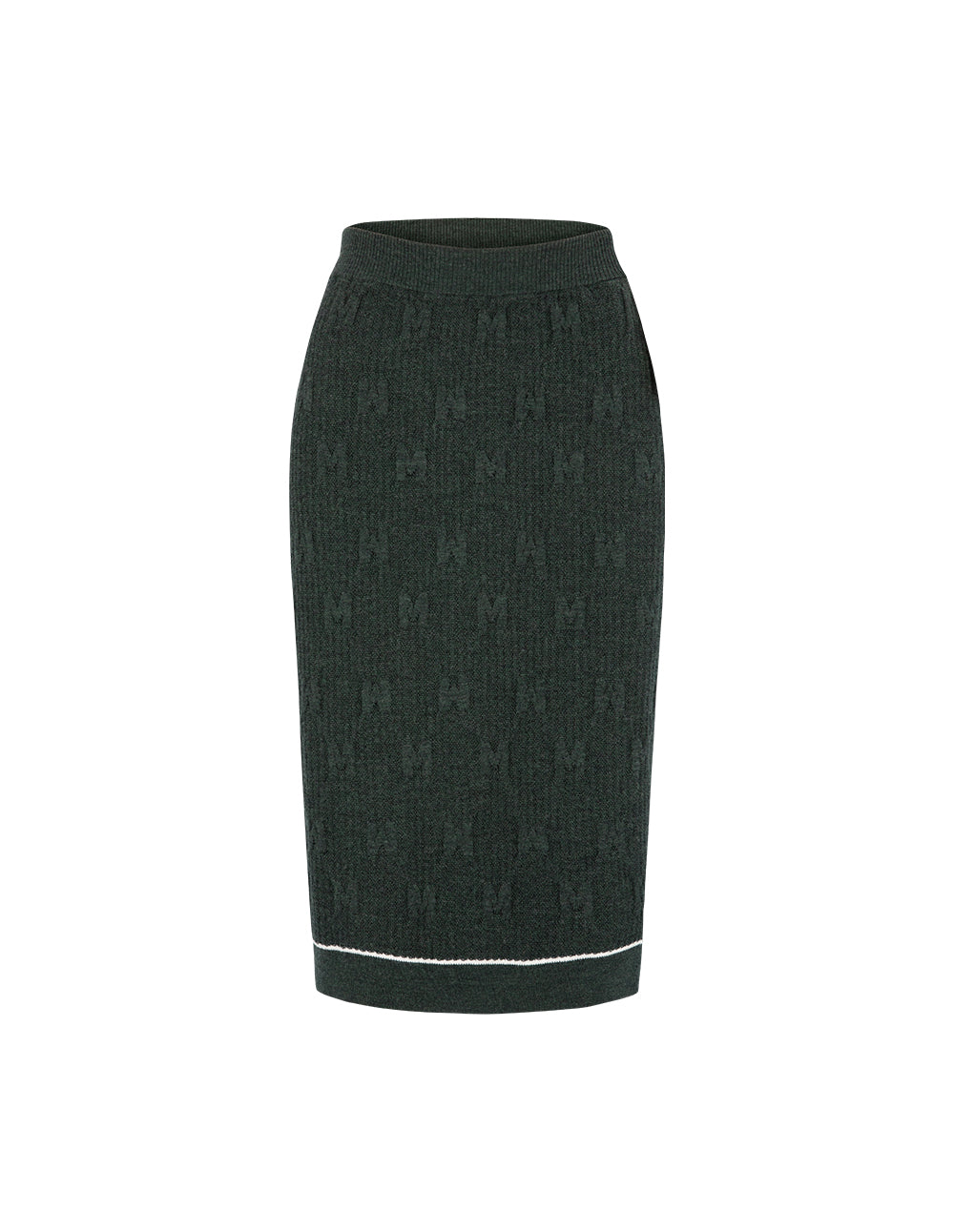 MARYLING Dark Green Jacquard Knit Skirt