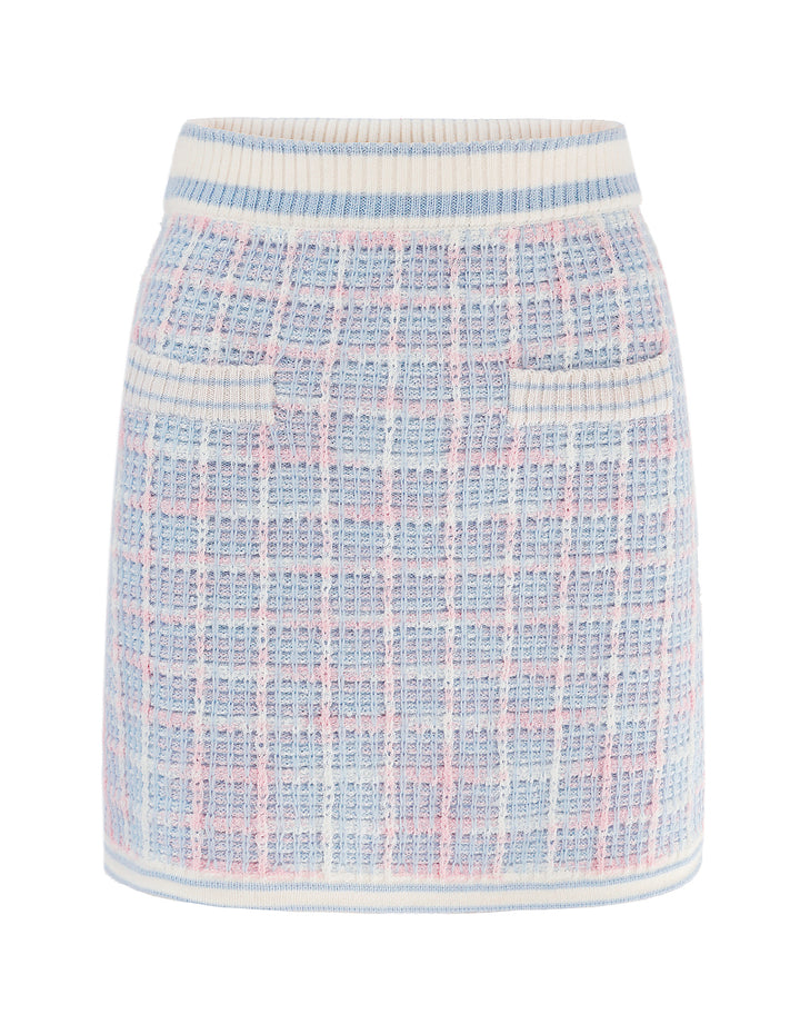 MARYLING Pocket Jacquard MINI Knitted Skirt