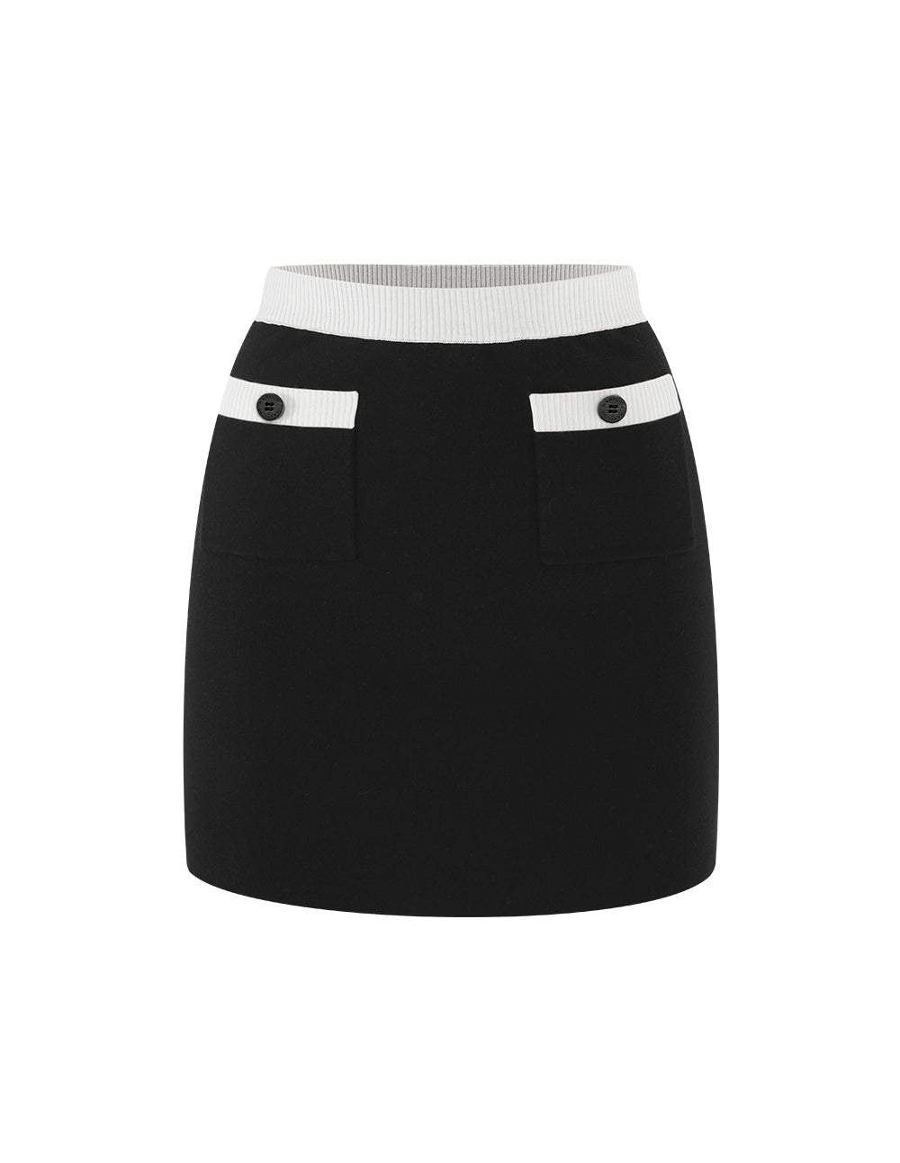 MARYLING Contrasted Colour Knitted MINI Skirt