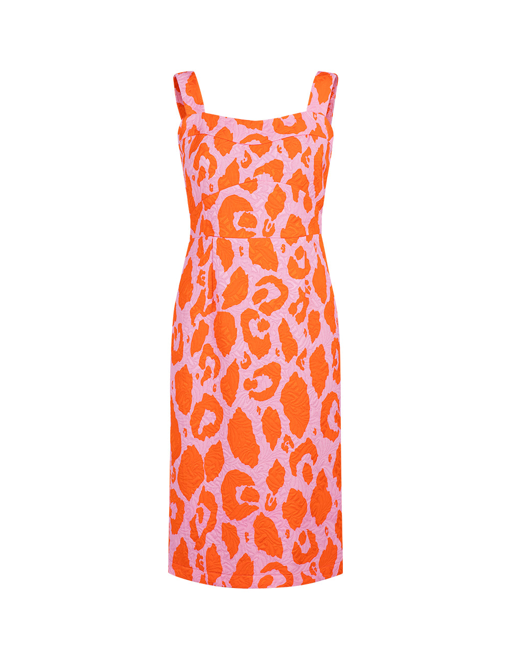 MARYLING Sling Straight Slit Jacquard Dress