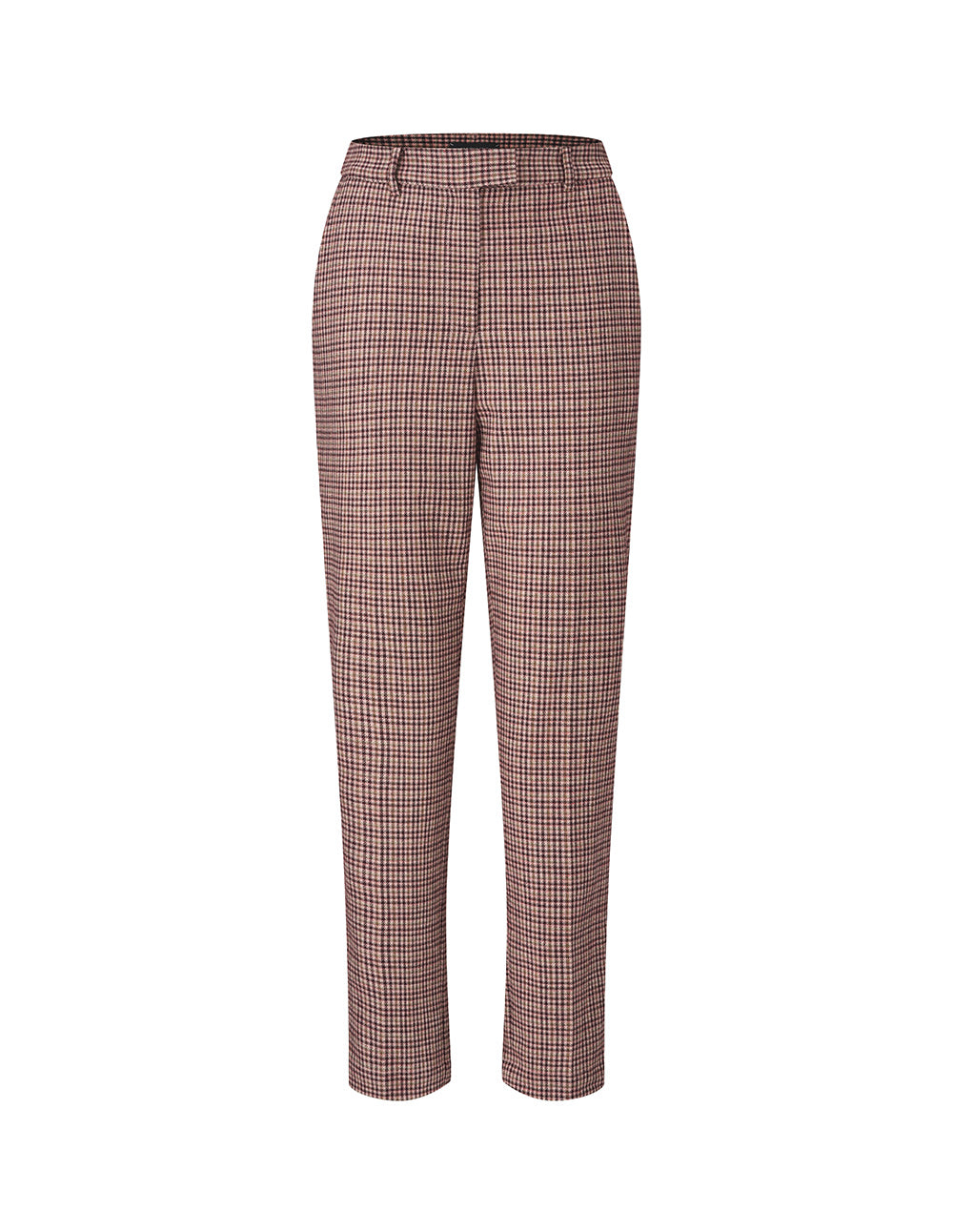 MARYLING Pink houndstooth ankle slim suit pants