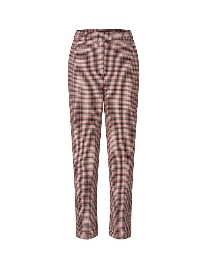 MARYLING Pink houndstooth ankle slim suit pants