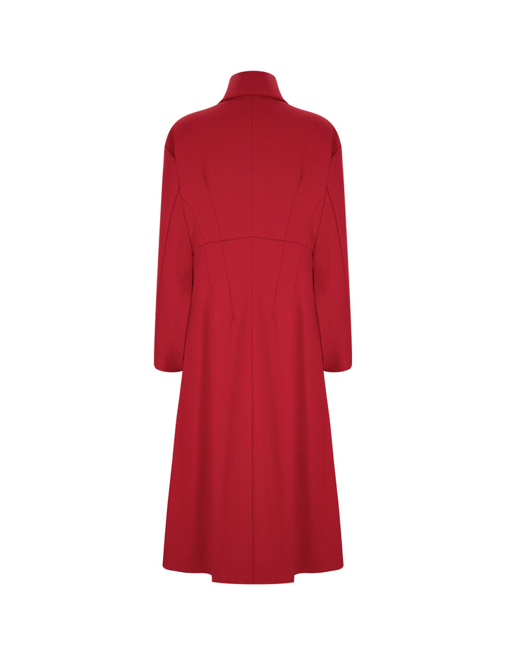 Maryling Red Spike Collar Double Breasted Coat