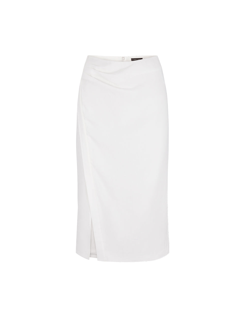 MARYLING White Straight Slit One Step Skirt