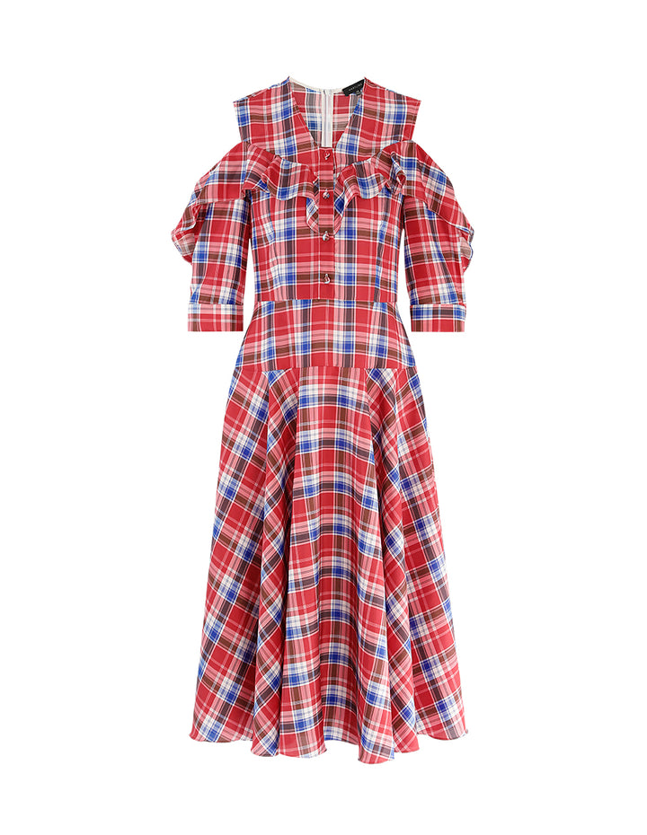 MARYLING Off shoulder mid-sleeve dress