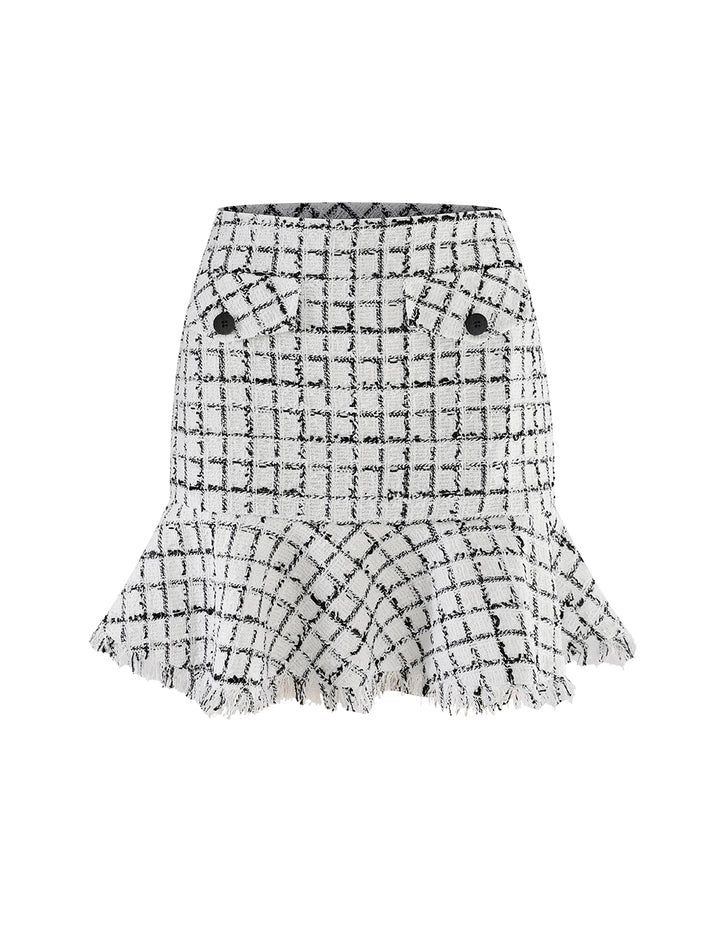 MARYLING CHECKED TWEED MINI SKIRT
