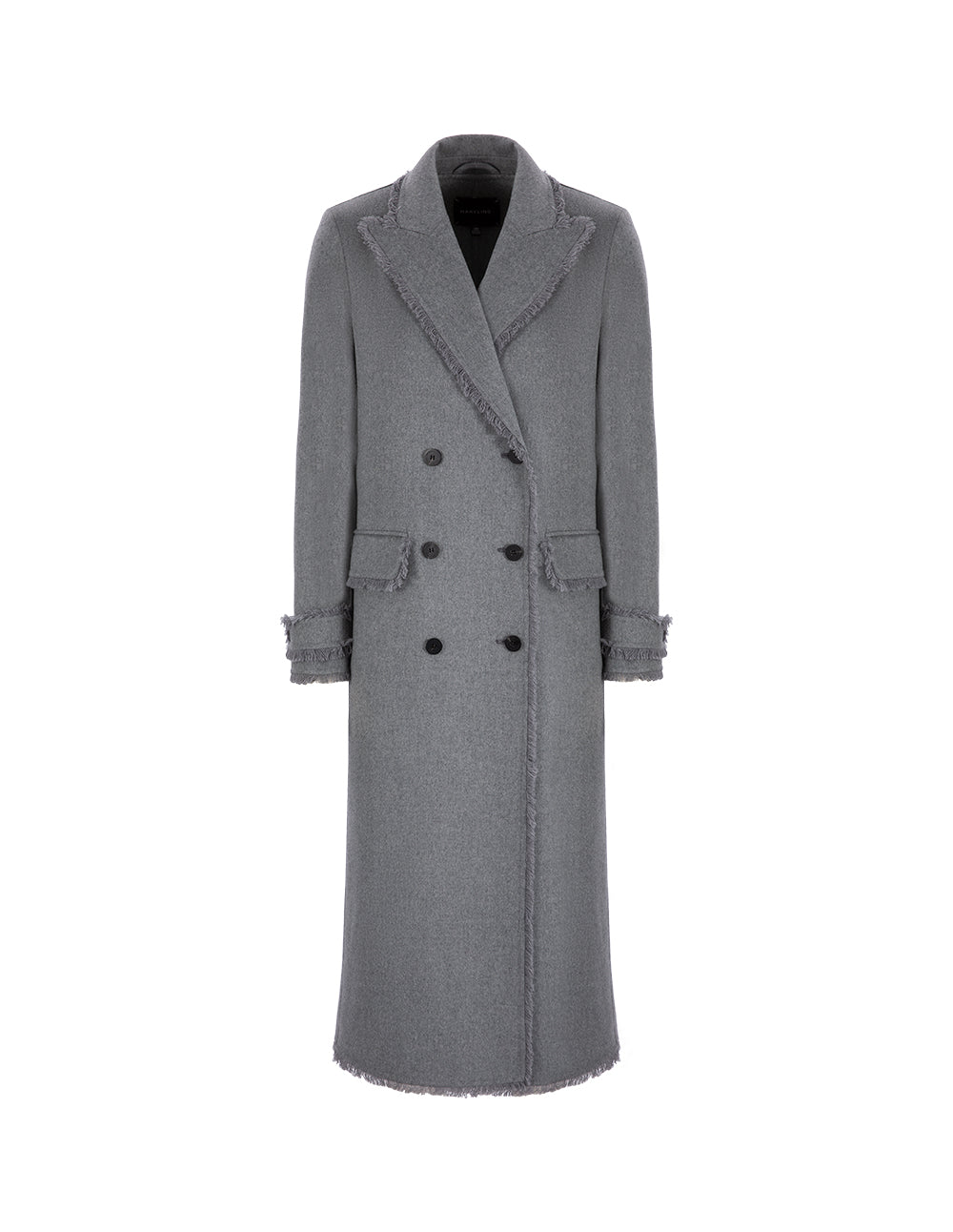 MARYLING Gray Suit Collar Double-Sided Woolen Long Coat
