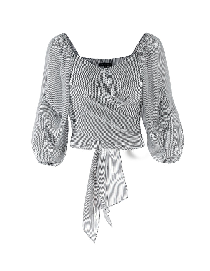 MARYLING V neck ruffled sleeves blouse