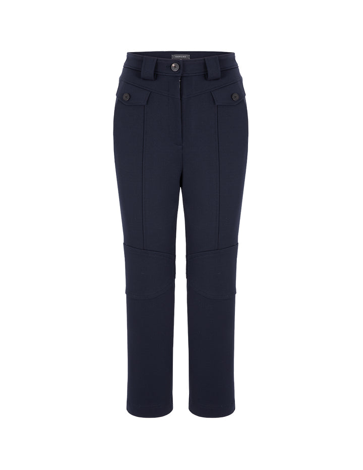 MARYLING Dark Blue Straight Leg Cropped Pants