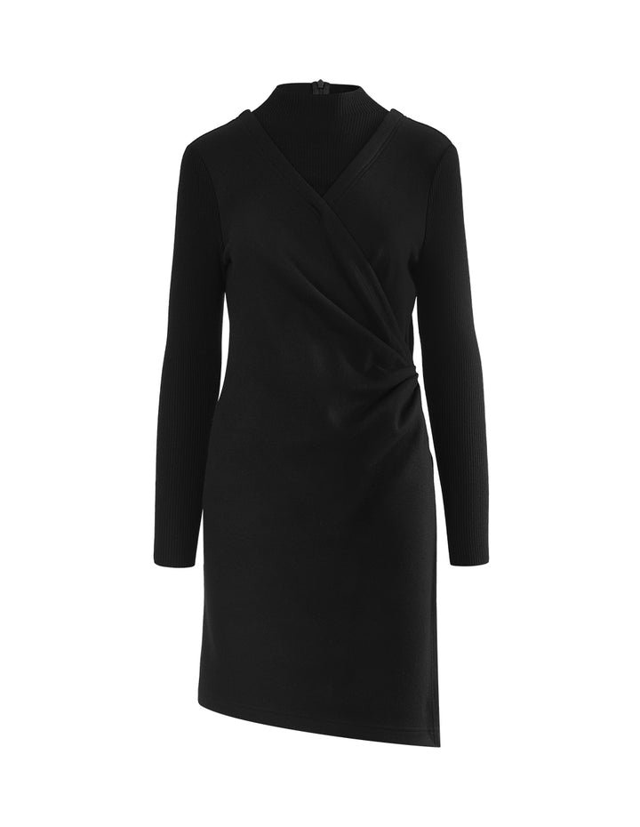 MARYLING V-Neck Knitted Draped Dress