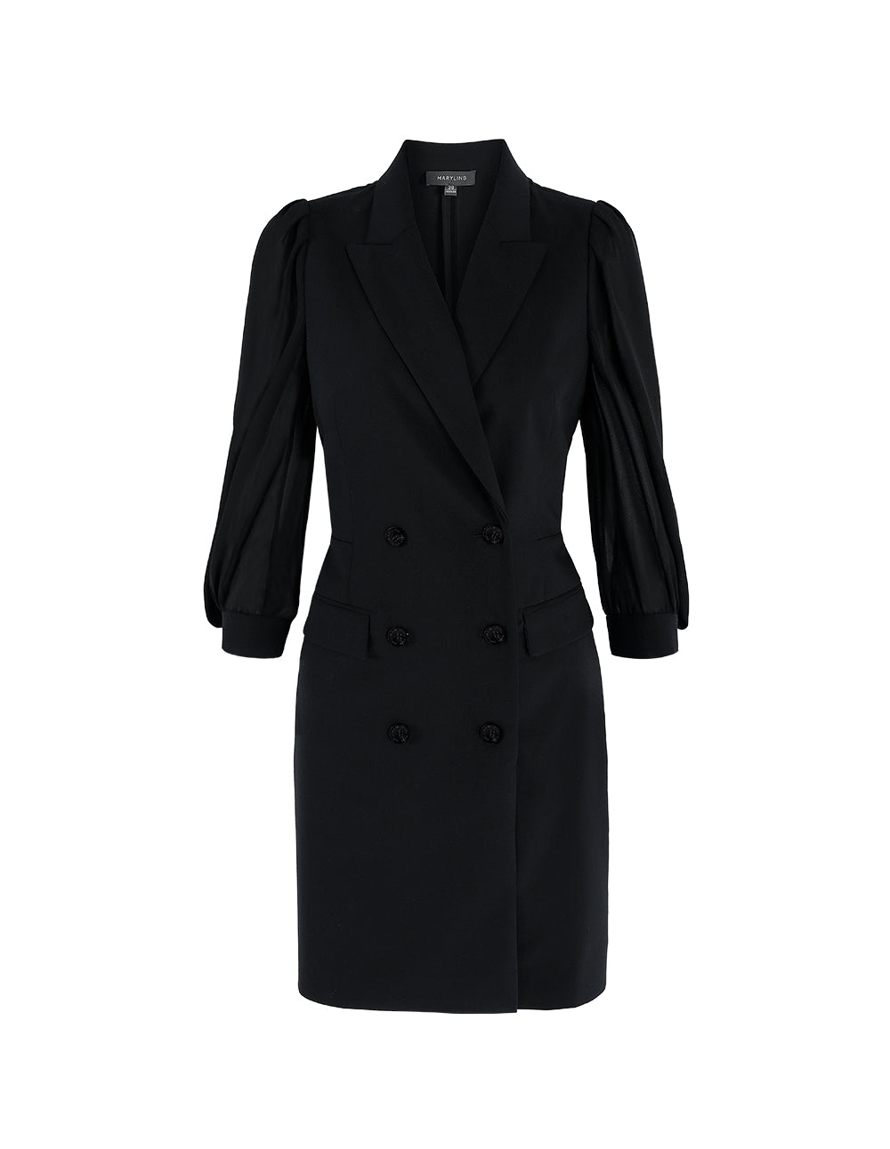 MARYLING Peak Lapel Double-Breasted Dress